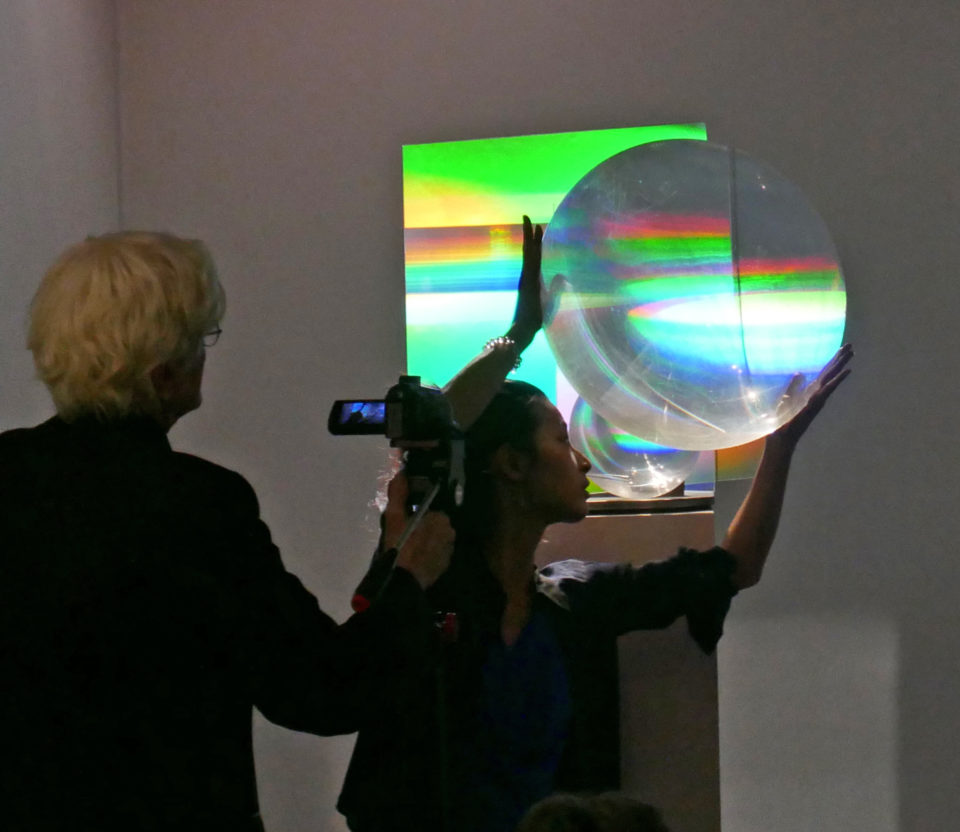 Sam Moree Shoko Tamai Art of Light performace with Ocaen Sky hologram at IRIDESCENCE