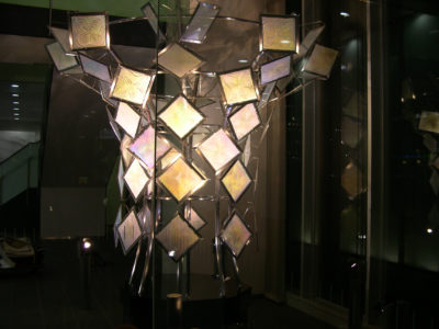 Setsuko Ishii Gift from Future optical sculpture with 64 hologram panels