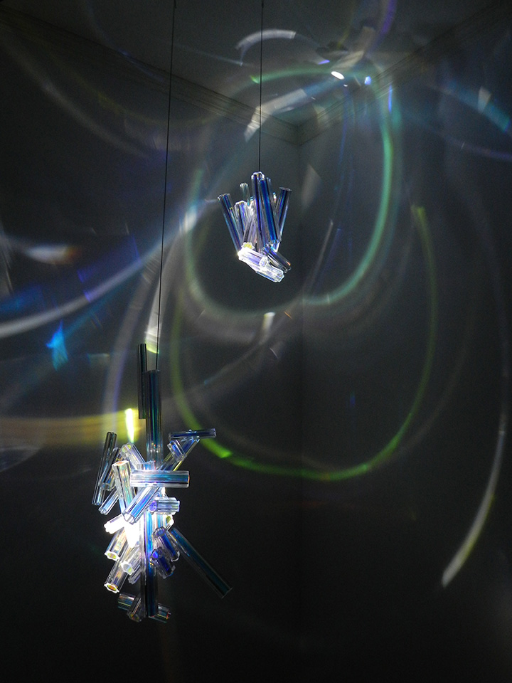 Kazue Taguchi Sapce Light studio installation dichroic glass sculptures